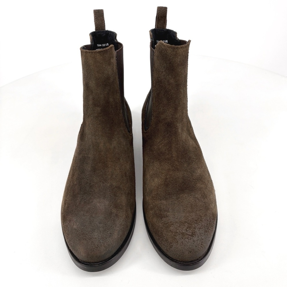 THURSDAY BOOT CO. | Duchess Leather Chelsea Boots in Olive Brown Suede | Sz 10 - Picture 5 of 15